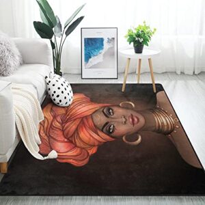 alaza african american pretty girl vintage area rug rugs for living room bedroom 7′ x 5′