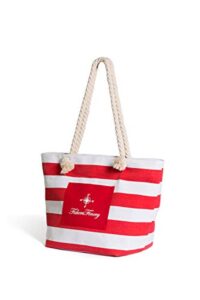fishers finery zippered beach bags and totes travel tote weekender bags (red, s)