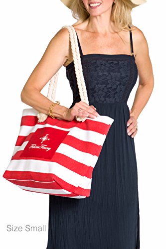 Fishers Finery Zippered Beach Bags and Totes Travel Tote Weekender Bags (Red, S)