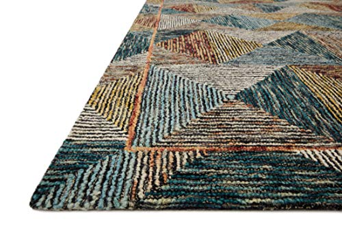 Loloi II Spectrum Collection SPE-01 Lagoon/Spice, Contemporary 7'-9" x 9'-9" Area Rug