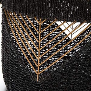 Adore Decor Ostara Seagrass Black & Gold Basket