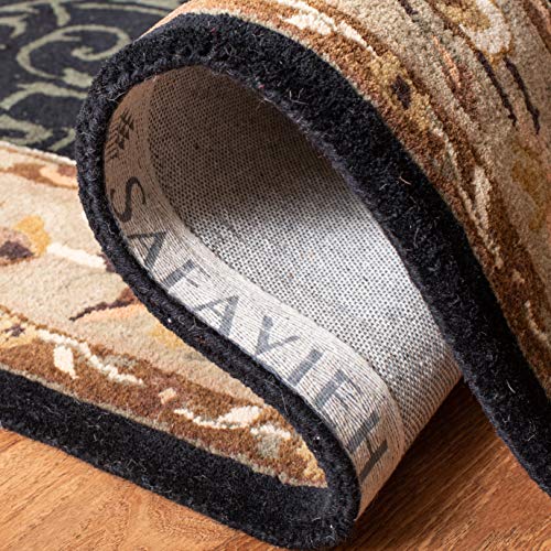 SAFAVIEH Empire Collection 4' Round Assorted EM414B Handmade Traditional European Premium Wool Area Rug