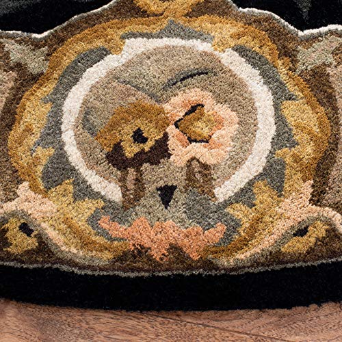SAFAVIEH Empire Collection 4' Round Assorted EM414B Handmade Traditional European Premium Wool Area Rug