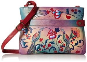 anna by anuschka womens zip-top organizer with snap side cross body handbags, turkish pottery, one size us