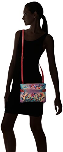 Anna by Anuschka womens Zip-top Organizer With Snap Side cross body handbags, Turkish Pottery, One Size US