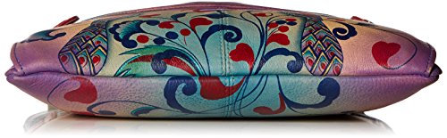 Anna by Anuschka womens Zip-top Organizer With Snap Side cross body handbags, Turkish Pottery, One Size US