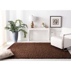 SAFAVIEH Athens Shag Collection 9' x 12' Taupe SGA119T Non-Shedding Living Room Bedroom Dining Room Entryway Plush 1.5-inch Thick Area Rug