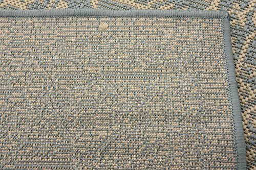 Unique Loom Botanical Collection Bohemian, Abstract, Traditional, Indoor and Outdoor Area Rug, 4' 0" x 6' 0", Light Blue/Beige