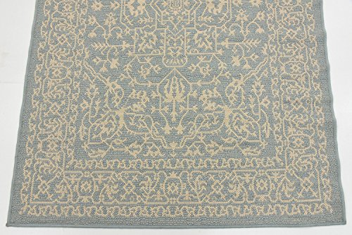 Unique Loom Botanical Collection Bohemian, Abstract, Traditional, Indoor and Outdoor Area Rug, 4' 0" x 6' 0", Light Blue/Beige