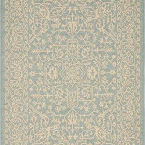 Unique Loom Botanical Collection Bohemian, Abstract, Traditional, Indoor and Outdoor Area Rug, 4' 0" x 6' 0", Light Blue/Beige