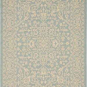 Unique Loom Botanical Collection Bohemian, Abstract, Traditional, Indoor and Outdoor Area Rug, 4' 0" x 6' 0", Light Blue/Beige