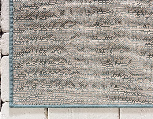 Unique Loom Botanical Collection Bohemian, Abstract, Traditional, Indoor and Outdoor Area Rug, 4' 0" x 6' 0", Light Blue/Beige