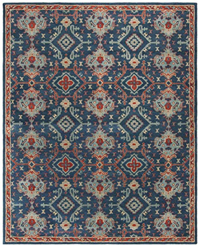 SAFAVIEH Heritage Collection 8' x 10' Blue/Multi HG422M Handmade Traditional Oriental Premium Wool Area Rug