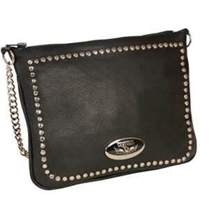 MILWAUKEE'S MP8810-BLK-PCS Women's Black Medium Studded Shoulder Bag