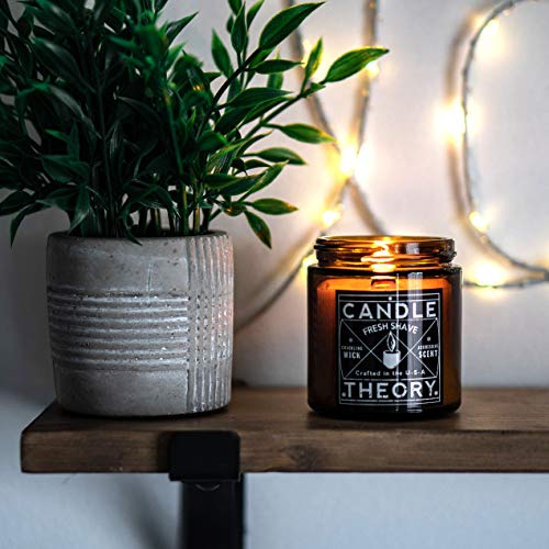 Candle Theory Man Cave Stuff Men Candles Set, Crackling Candles Man Cave Home Decor Woodwick 4 Oz Candels Gift Men Manly Candles Men Scented Warm Tobacco Cigar Smoked Suede Fresh Shave Wood Wick