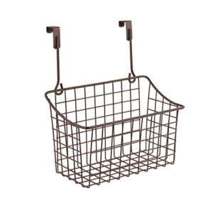 spectrum diversified grid storage basket over the cabinet, medium, bronze