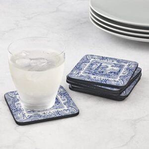 Pimpernel Spode Blue Italian Collection Coasters | Set of 6 | Cork Backed Board | Heat and Stain Resistant | Drinks Coaster for Tabletop Protection | Measures 4” x 4”