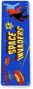 tinworld tin sign c502 space invaders arcade game room shop marquee metal sign decor decor retro console