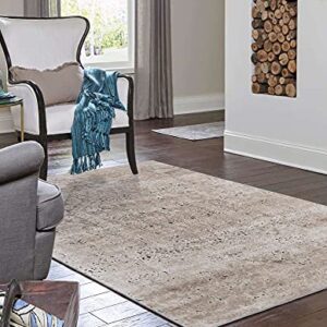 Unique Loom Chateau Collection Traditional, Vintage, Textured, Medallion, Distressed, Victorian Area Rug, 9 ft x 12 ft, Beige/Light Brown