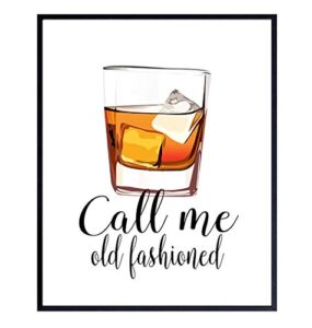 whiskey bar decor – cocktail wall art – unique bartender gift – call me old fashioned – funny typography poster – home decoration for kitchen, dining room – unframed 8×10 typography poster print