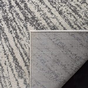 SAFAVIEH Evoke Collection 5'1" Square Black/Ivory EVK228K Abstract Burst Non-Shedding Living Room Bedroom Area Rug