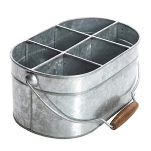 hosley’s galvanized carry all kitchen utensil caddy serve ware 13 inch long. ideal for party garden patio. o4