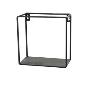 WHW Whole House Worlds Industrial Chic Box Floating Shelves, 3 Wall Mounted Pieces, Black Iron, 7 3/4, 7, and 6 Inches Square, Easy to Hang Wall, from The Loft Living Collection