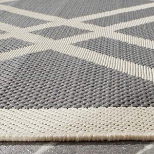 SAFAVIEH Courtyard Collection 8' x 11' Navy/Beige CY6923 Trellis Indoor/ Outdoor Waterproof Easy-Cleaning Patio Backyard Mudroom Area-Rug