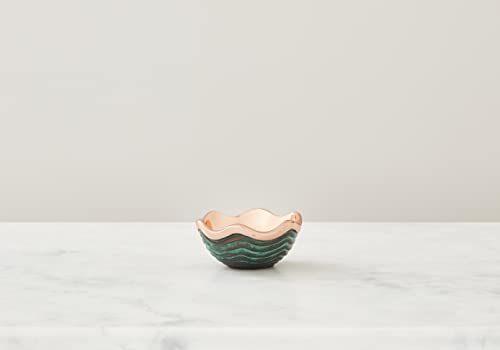 nambe Mini Copper Canyon Bowl | 4.5-Inch Fruit Bowl for Kitchen Counter, Table, Mantel Décor | Decorative Scalloped Edge Vegetable Basket | Salad Serving Bowl | 6.5-Ounce