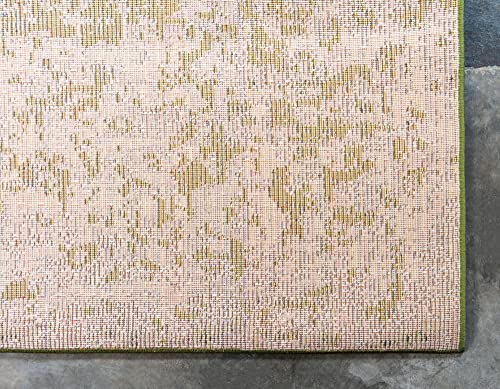 Unique Loom Estrella Collection Abstract, Modern, Light Colors, Distressed Area Rug, 2 ft x 7 ft, Blue/Beige