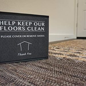 RE GOODS Real Estate Agent Supplies - Shoe Covers Box For Realtor Listings and Open Houses , Foldable Bin For Disposable Shoe Booties , Please Cover or Remove Your Shoes Sign