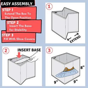 RE GOODS Real Estate Agent Supplies - Shoe Covers Box For Realtor Listings and Open Houses , Foldable Bin For Disposable Shoe Booties , Please Cover or Remove Your Shoes Sign