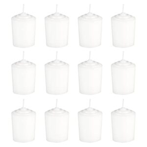 mega candles 12 pcs unscented white votive candle, hand poured wax candles 15 hours 1.5 inch x 2.25 inch, home décor, wedding receptions, baby showers, birthdays, celebrations, party favors & more