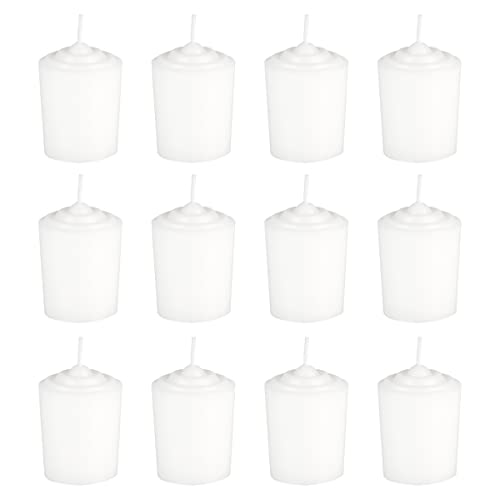 Mega Candles 12 pcs Unscented White Votive Candle, Hand Poured Wax Candles 15 Hours 1.5 Inch x 2.25 Inch, Home Décor, Wedding Receptions, Baby Showers, Birthdays, Celebrations, Party Favors & More