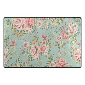 alaza shabby chic floral blossom area rug rugs non-slip floor mat doormats living dining room bedroom dorm 31 x 20 inches home decor