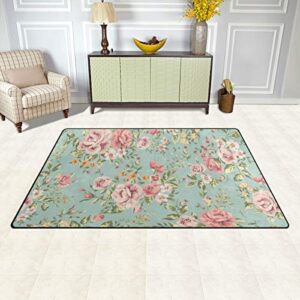 ALAZA Shabby Chic Floral Blossom Area Rug Rugs Non-Slip Floor Mat Doormats Living Dining Room Bedroom Dorm 31 x 20 inches Home Decor