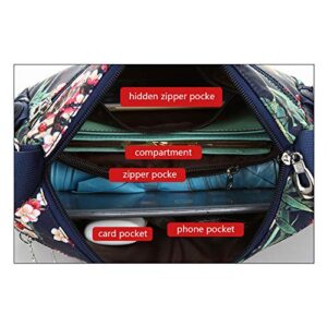 NOTAG Crossbody Bags for Women Nylon Shoulder Bag Floral Multi-Pocket Purses and Handbags (CH)