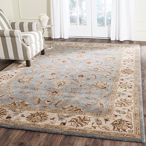 SAFAVIEH Royalty Collection 9' x 12' Blue / Beige ROY343B Handmade Traditional Oriental Premium Wool Area Rug