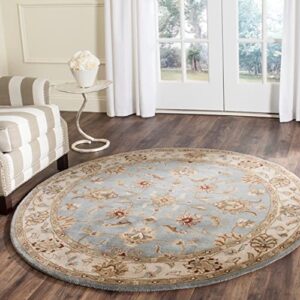 SAFAVIEH Royalty Collection 9' x 12' Blue / Beige ROY343B Handmade Traditional Oriental Premium Wool Area Rug