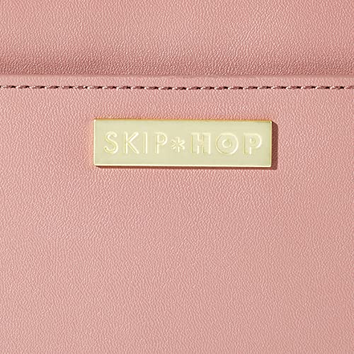 Skip Hop Adjustable Greenwich Easy-Access Convertible-Pack, Vegan Leather, Dusty Rose 1 Count (Pack of 1)