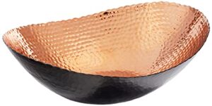 elegance oval bowl, 14.75″ x 11″, black/copper