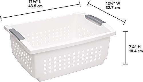 Sterilite 16648006 Stacking Plastic Basket, Large, White