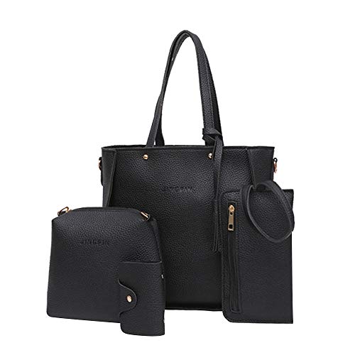 FORUU Bags, 2020 Best Gift For Mother Lover Girlfriend Wife Trendy Stylish Unisex Four Set Handbag Shoulder Bags Four Pieces Tote Bag Crossbody Wallet Bags BK