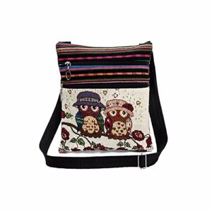 FORUU Bags, 2020 Best Gift For Mother Lover Girlfriend Wife Trendy Stylish Unisex Embroidered Owl Tote Bags Women Shoulder Bag Handbags Postman Package