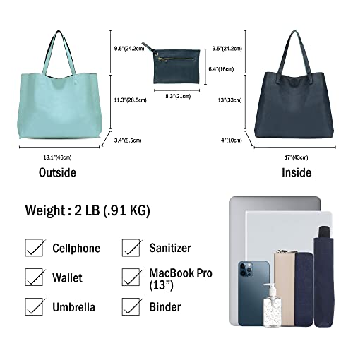 Scarleton Leather Tote Bag for Women, Womens Purses and Handbags, Reversible Tote Bags for Women, Purses for Women, H18425019, Blue