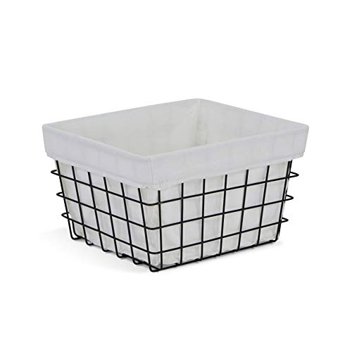 Cheung's 16S003 Lined Metal Wire Rectangular Storage, Black