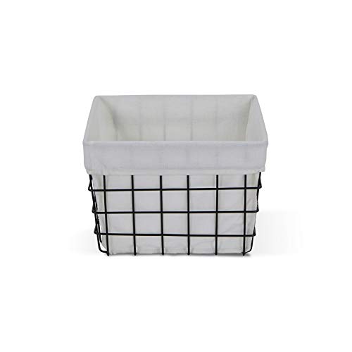 Cheung's 16S003 Lined Metal Wire Rectangular Storage, Black