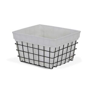 Cheung's 16S003 Lined Metal Wire Rectangular Storage, Black