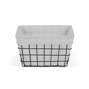 Cheung's 16S003 Lined Metal Wire Rectangular Storage, Black