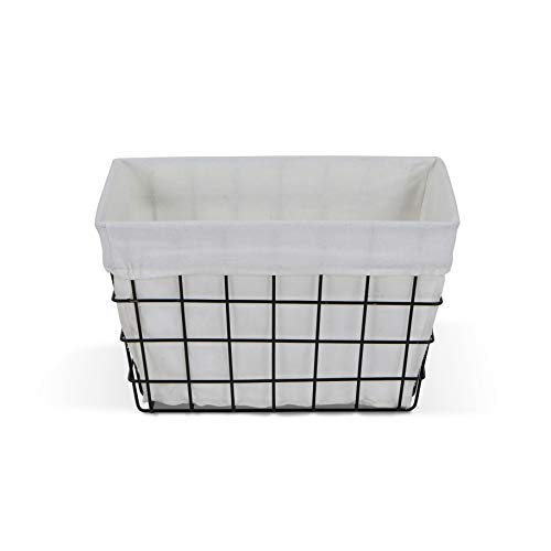 Cheung's 16S003 Lined Metal Wire Rectangular Storage, Black